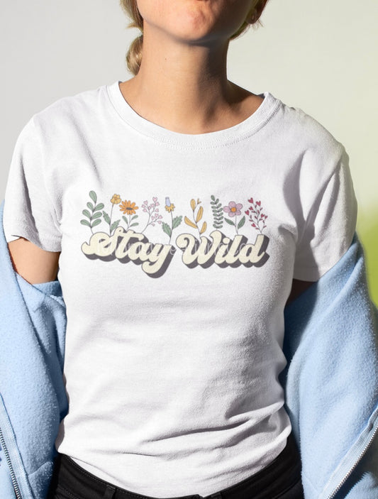 Stay Wild Unisex Short Sleeve T-shirt | Adult Crewneck Sweaters & Short Sleeves