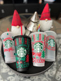 Christmas Cheer full Wrap Black Cup | Christmas wrap Cold cup | Plain No logo Holiday Cheer Cold cups